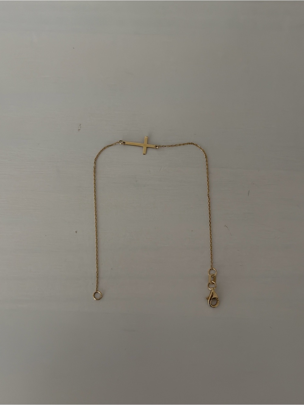 Solid 14K Gold Cross Bracelet